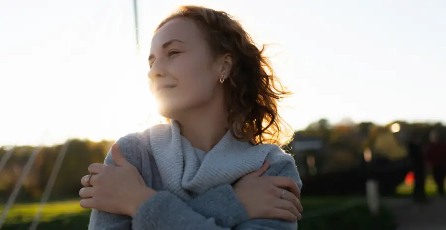 A person feeling supported and at ease